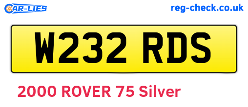 W232RDS are the vehicle registration plates.