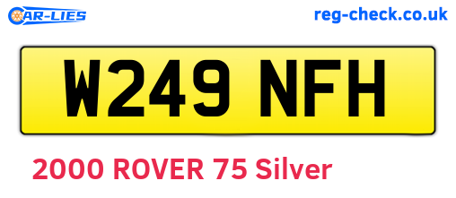 W249NFH are the vehicle registration plates.