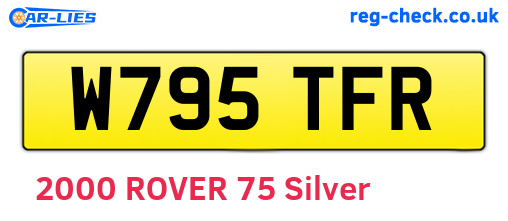 W795TFR are the vehicle registration plates.