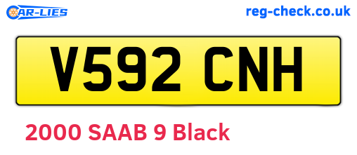 V592CNH are the vehicle registration plates.