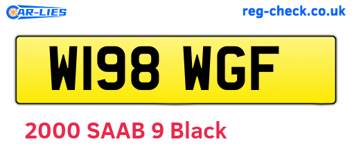 W198WGF are the vehicle registration plates.