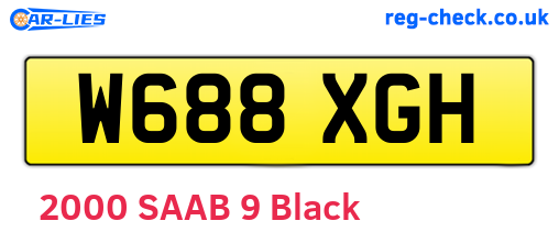 W688XGH are the vehicle registration plates.
