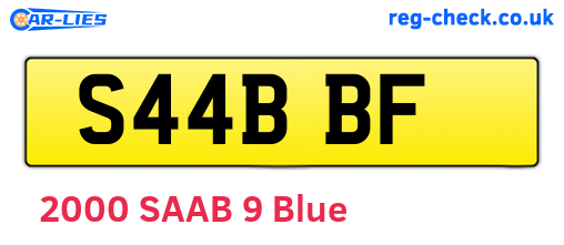 S44BBF are the vehicle registration plates.