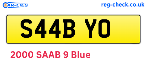 S44BYO are the vehicle registration plates.