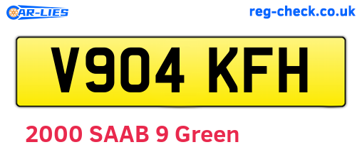 V904KFH are the vehicle registration plates.