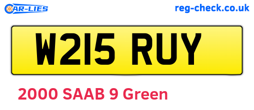 W215RUY are the vehicle registration plates.