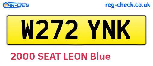 W272YNK are the vehicle registration plates.