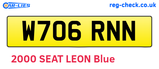 W706RNN are the vehicle registration plates.