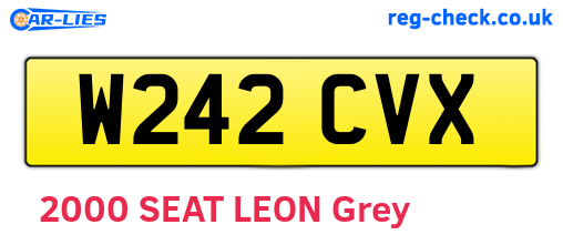W242CVX are the vehicle registration plates.