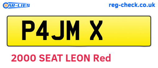 P4JMX are the vehicle registration plates.