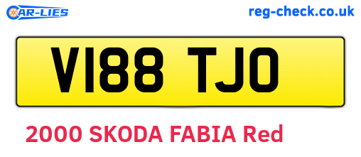 V188TJO are the vehicle registration plates.