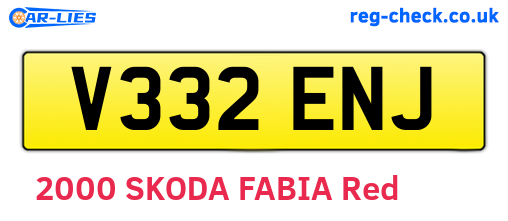 V332ENJ are the vehicle registration plates.