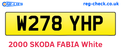 W278YHP are the vehicle registration plates.