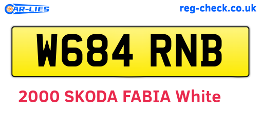 W684RNB are the vehicle registration plates.