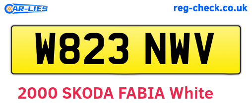 W823NWV are the vehicle registration plates.