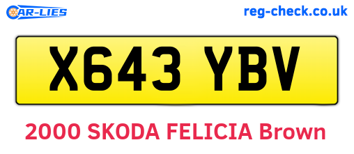 X643YBV are the vehicle registration plates.