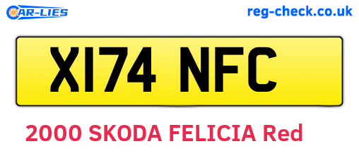 X174NFC are the vehicle registration plates.