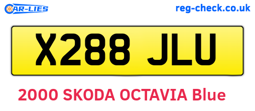 X288JLU are the vehicle registration plates.