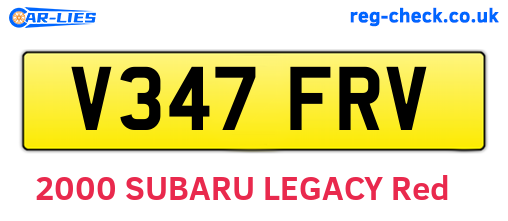 V347FRV are the vehicle registration plates.