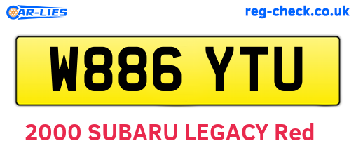 W886YTU are the vehicle registration plates.