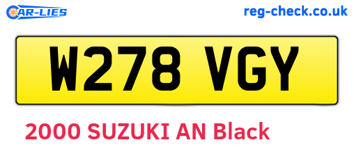 W278VGY are the vehicle registration plates.