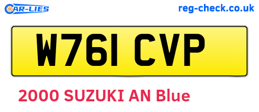 W761CVP are the vehicle registration plates.