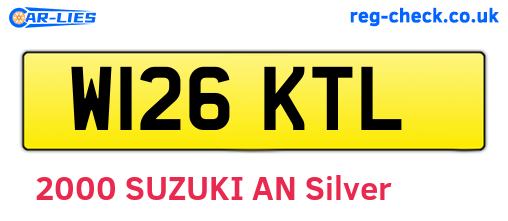 W126KTL are the vehicle registration plates.
