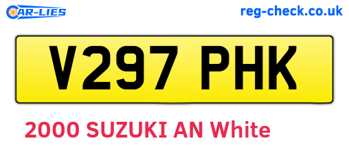 V297PHK are the vehicle registration plates.