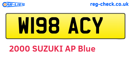 W198ACY are the vehicle registration plates.
