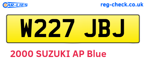W227JBJ are the vehicle registration plates.