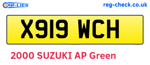 X919WCH are the vehicle registration plates.
