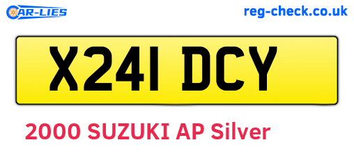 X241DCY are the vehicle registration plates.