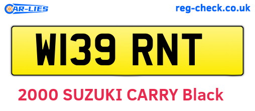 W139RNT are the vehicle registration plates.