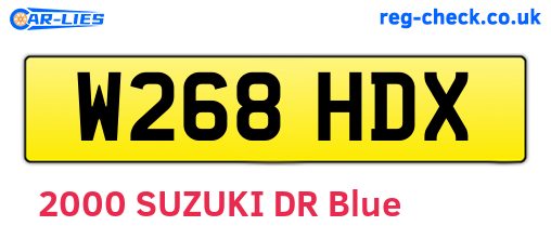 W268HDX are the vehicle registration plates.