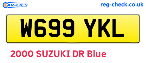 W699YKL are the vehicle registration plates.