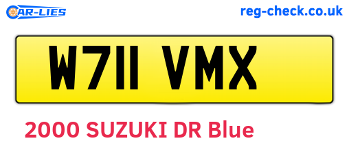 W711VMX are the vehicle registration plates.