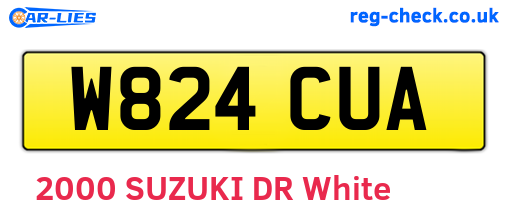 W824CUA are the vehicle registration plates.