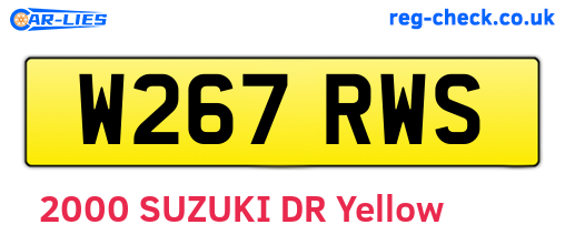 W267RWS are the vehicle registration plates.