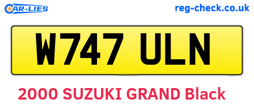 W747ULN are the vehicle registration plates.