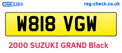 W818VGW are the vehicle registration plates.