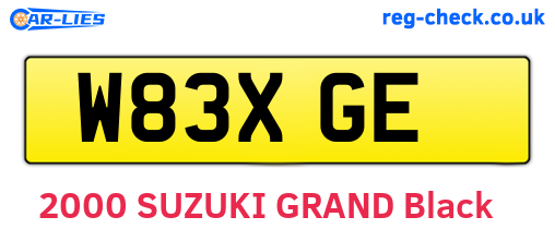 W83XGE are the vehicle registration plates.