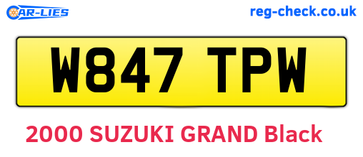 W847TPW are the vehicle registration plates.