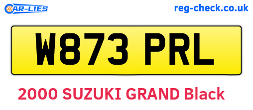 W873PRL are the vehicle registration plates.