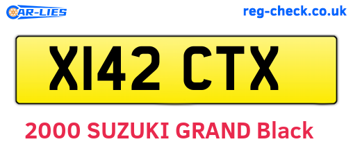 X142CTX are the vehicle registration plates.