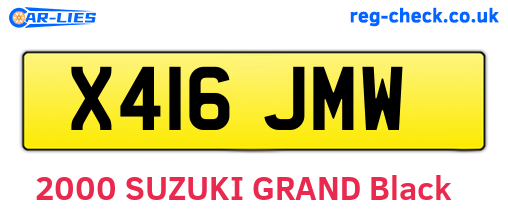 X416JMW are the vehicle registration plates.