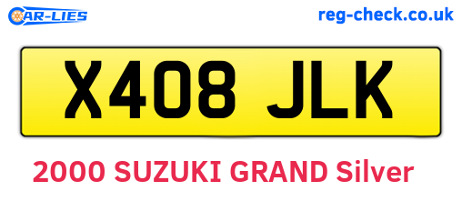 X408JLK are the vehicle registration plates.