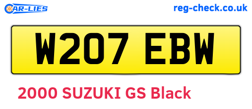 W207EBW are the vehicle registration plates.