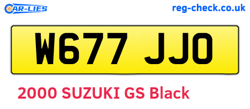 W677JJO are the vehicle registration plates.