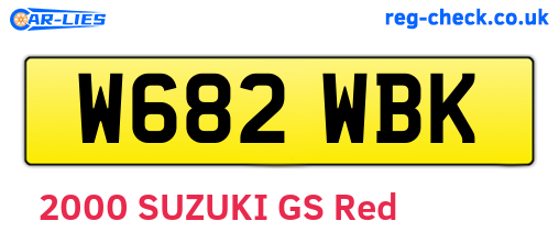 W682WBK are the vehicle registration plates.