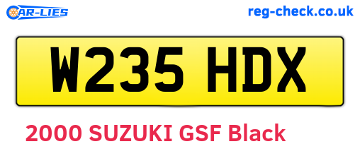 W235HDX are the vehicle registration plates.